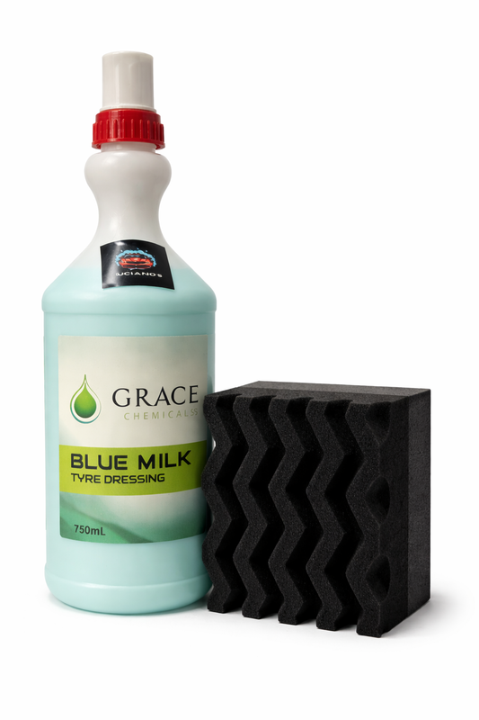 Blue Milk Tyre Shine & Tire Foam Applicator Bundle