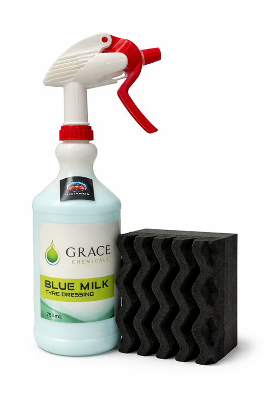 Blue Milk Tyre Shine & Tire Foam Applicator Bundle
